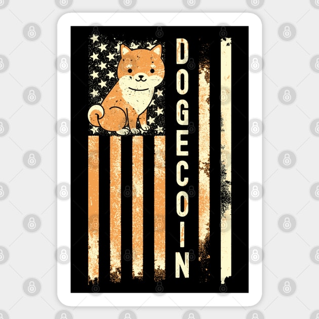 Dogecoin Doge HODL To the Moon Cryptocurrency Crypto Flag Sticker by Etopix